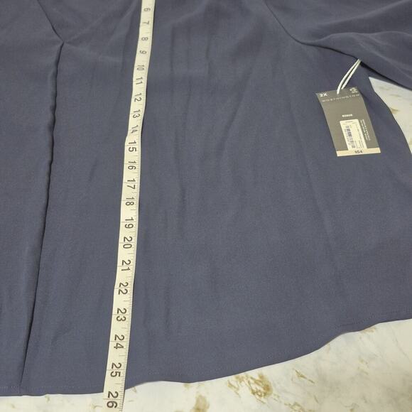 Worthington Womens Size 2X Blouse Lot Of 2 Navy VNeck Striped Mock Neck S/S New - Picture 11 of 15